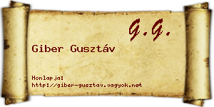 Giber Gusztáv névjegykártya